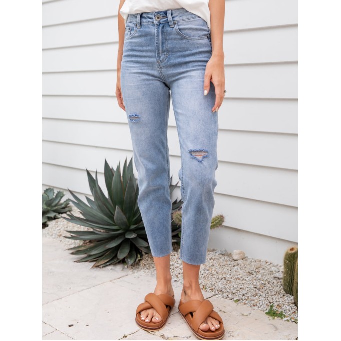 Blue Fashion 9-point Pants