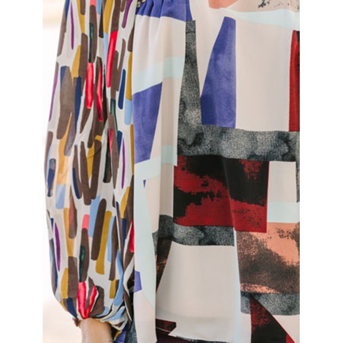 Brown Abstract Blouse