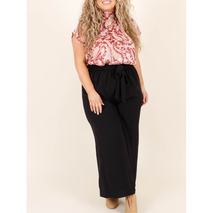 Cashew print lace up high neck short sleeved shirt
