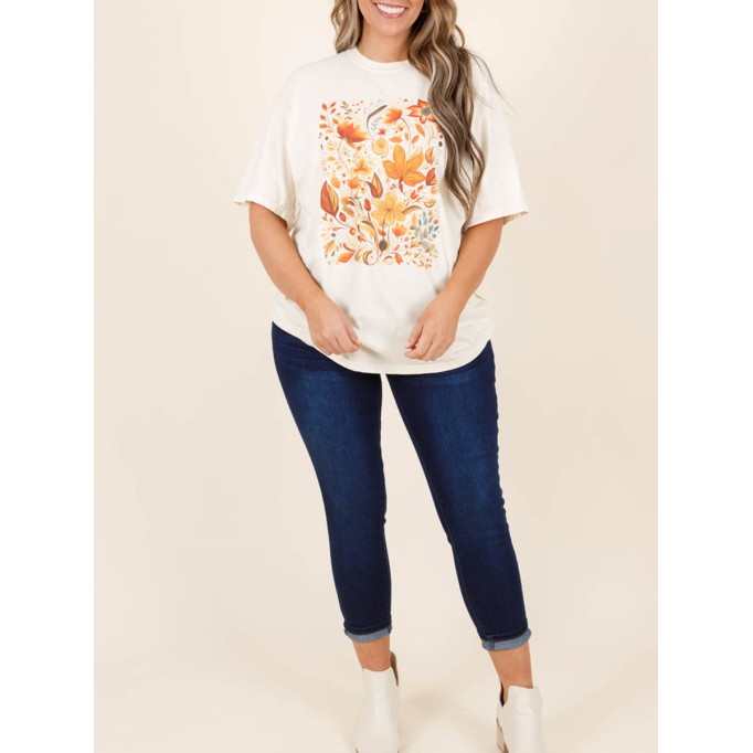 Flower and Plant Pattern T-shirt