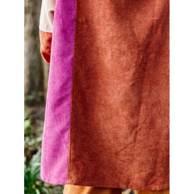 Pink Colorblock Corduroy Shacket