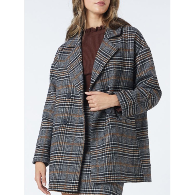 Women's casual plaid commuter jacket
