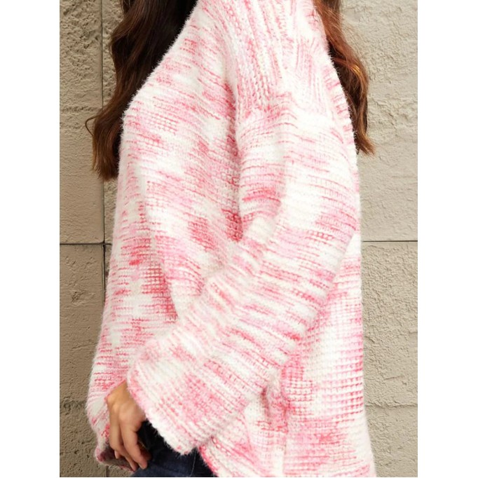 Women's contrast color long sleeve sweater