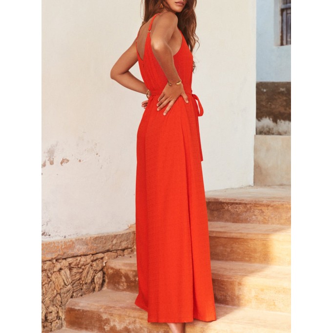 Women's vacation loose wide-leg jumpsuits